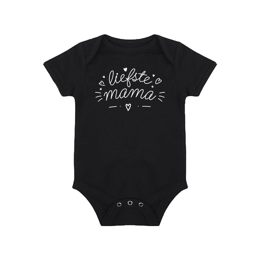 Baby Romper Moederdag Cadeau "Liefste Mama" witte opdruk - Afbeelding 5