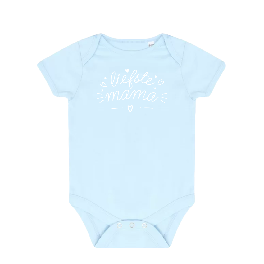 Baby Romper Moederdag Cadeau "Liefste Mama" witte opdruk - Afbeelding 4