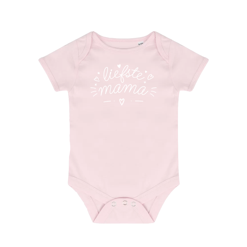 Baby Romper Moederdag Cadeau "Liefste Mama" witte opdruk - Afbeelding 3
